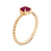 Thumbnail Image 2 of 5.0mm Ruby Bead Shank Ring in 10K Gold - Size 7