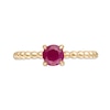 Thumbnail Image 4 of 5.0mm Ruby Bead Shank Ring in 10K Gold - Size 7