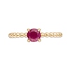 Thumbnail Image 3 of 5.0mm Ruby Bead Shank Ring in 10K Gold - Size 7