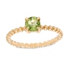 Thumbnail Image 1 of 5.0mm Peridot Bead Shank Ring in 10K Gold - Size 7