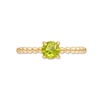 Thumbnail Image 4 of 5.0mm Peridot Bead Shank Ring in 10K Gold - Size 7