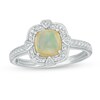 Thumbnail Image 1 of Cherished Promise Collection™ Cushion-Cut Opal and Diamond Accent Vintage-Style Promise Ring in Sterling Silver
