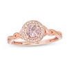 Thumbnail Image 1 of Cherished Promise Collection™ Champagne Garnet and 1/20 CT. T.W. Diamond Vintage-Style Promise Ring in 10K Rose Gold