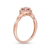 Thumbnail Image 2 of Cherished Promise Collection™ Champagne Garnet and 1/20 CT. T.W. Diamond Vintage-Style Promise Ring in 10K Rose Gold