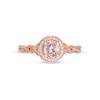 Thumbnail Image 4 of Cherished Promise Collection™ Champagne Garnet and 1/20 CT. T.W. Diamond Vintage-Style Promise Ring in 10K Rose Gold