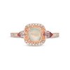 Thumbnail Image 4 of Cherished Promise Collection™ Opal, Garnet and 1/15 CT. T.W. Diamond Frame Promise Ring in 10K Rose Gold