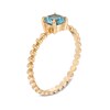 Thumbnail Image 3 of 5.0mm Swiss Blue Topaz Bead Shank Ring in 10K Gold