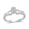 1/10 CT. T.W. Diamond Claddagh Ring in 14K White Gold