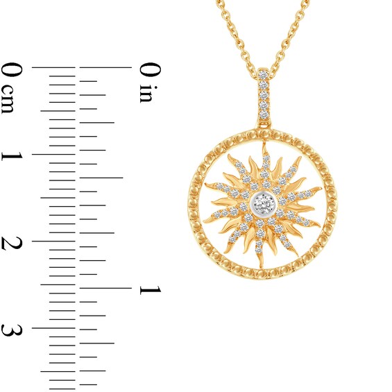 1/3 CT. T.w. Diamond Sun Pendant in 14K Gold