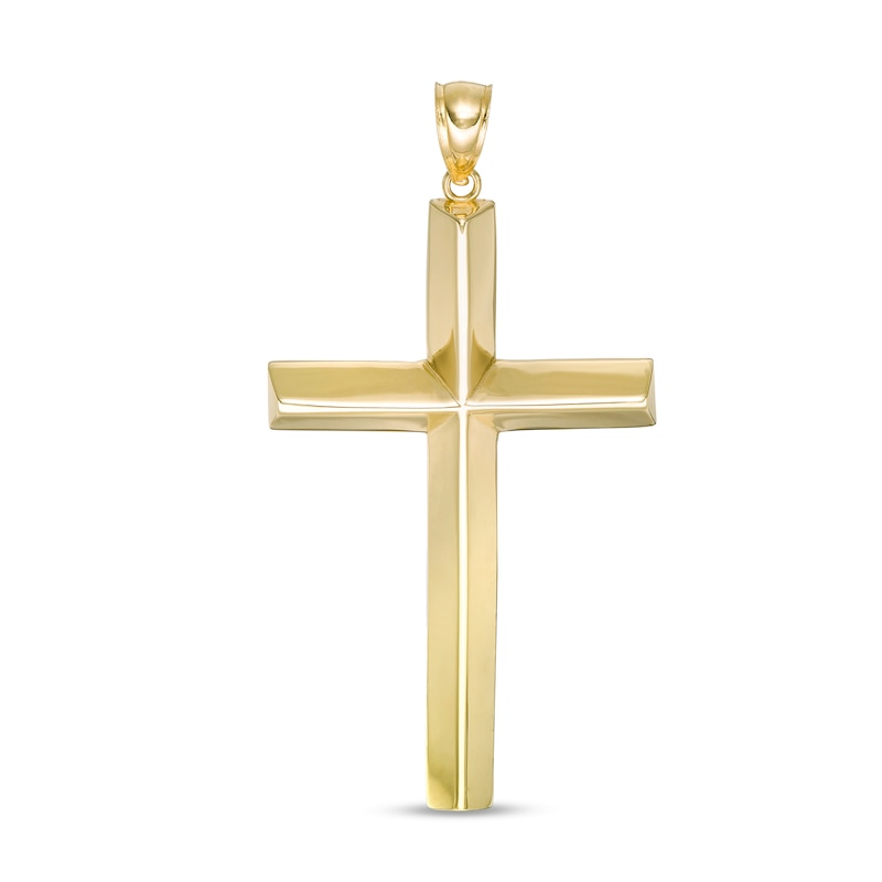 Main Image 1 of Triangular Cross Necklace Charm in 10K Gold