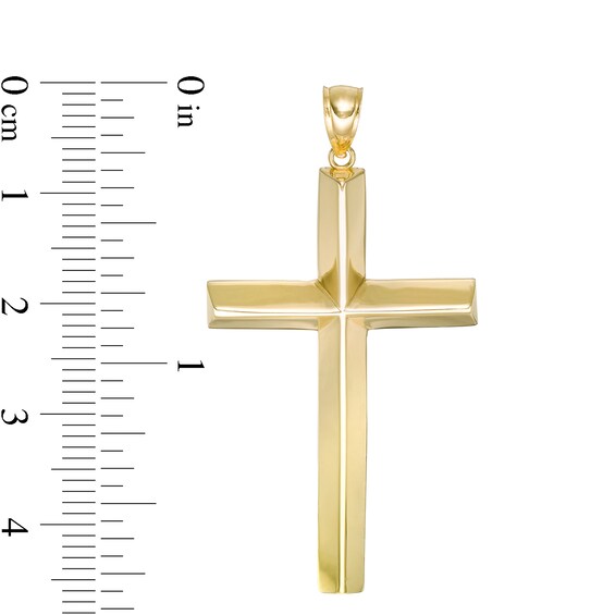 Triangular Cross Necklace Charm in 10K Gold