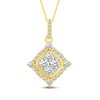 Thumbnail Image 0 of 3/4 CT. T.W. Composite Diamond Tilted Square Frame Pendant in 14K Gold