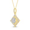 Thumbnail Image 1 of 3/4 CT. T.W. Composite Diamond Tilted Square Frame Pendant in 14K Gold