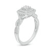 Thumbnail Image 2 of Composite Diamond Accent Double Cushion Frame Twist Shank Ring in Sterling Silver - Size 7