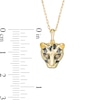 Thumbnail Image 3 of Wonder Woman™ Collection 1/20 CT. T.W. Champagne Diamond Cheetah Pendant in 10K Gold and Black Rhodium