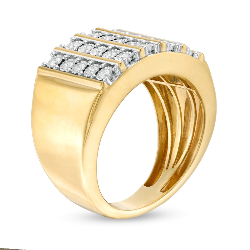 Men's 1/2 CT. T.W. Diamond Vertical Five Row Ring in 10K Gold