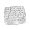 Thumbnail Image 1 of 3-1/2 CT. T.W. Composite Diamond Rectangle Top Geometric Signet Ring in 10K White Gold