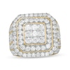 Thumbnail Image 0 of Men's 5 CT. T.W. Square Multi-Diamond Double Frame Signet Ring in 10K Gold