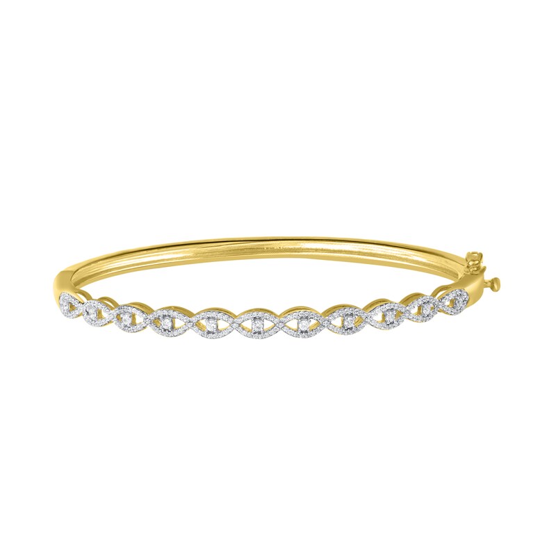 1/2 CT. T.W. Diamond Cascading Evil Eye Bangle in 10K Gold