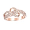 3/8 CT. T.W. Diamond Ribbon Overlay Ring in 10K Rose Gold