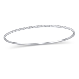1/2 CT. T.W. Diamond Line Bangle in 10K White Gold - 7.5"