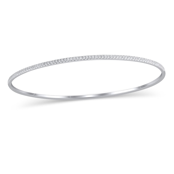 1/2 CT. T.w. Diamond Line Bangle in 10K White Gold - 7.5"
