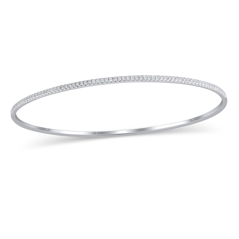 1/2 CT. T.W. Diamond Line Bangle in 10K White Gold - 7.5"