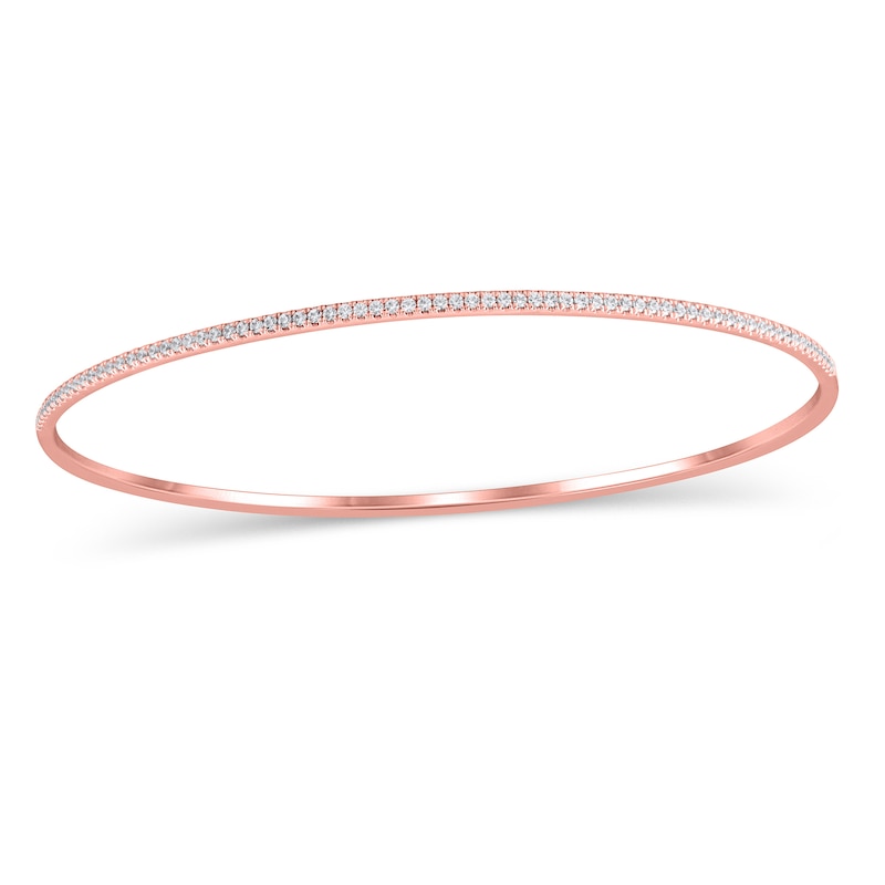 1/2 CT. T.W. Diamond Line Bangle in 10K Rose Gold - 7.5"