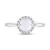 Thumbnail Image 4 of 8.0mm Cabochon Opal and 1/15 CT. T.W. Diamond Frame Ring in Sterling Silver