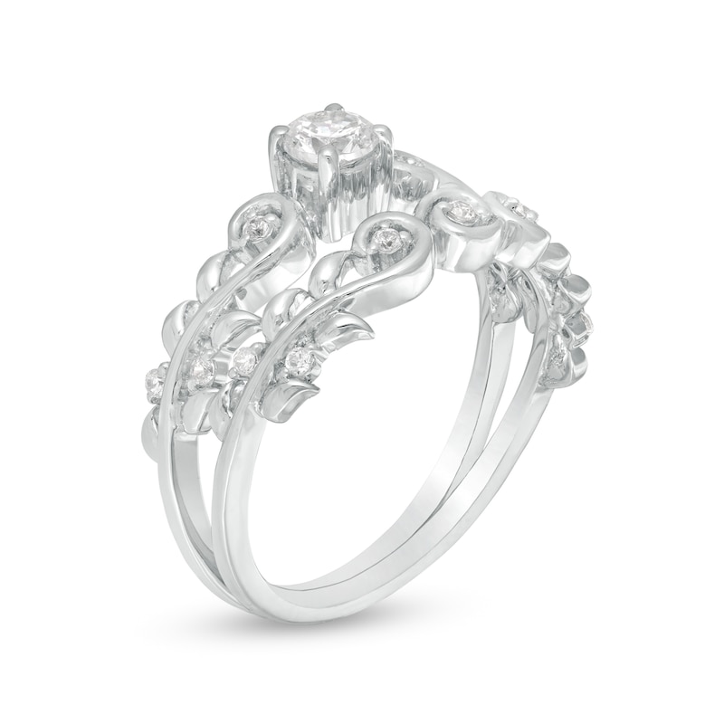 1/3 CT. T.W. Diamond Vine Bridal Set in 10K White Gold