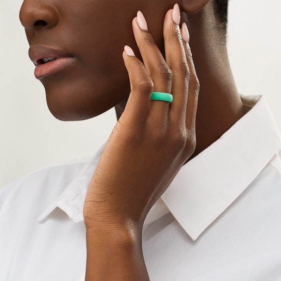 6.0mm Comfort-Fit Wedding Band Green Silicone