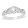 Thumbnail Image 1 of 1/3 CT. T.W. Diamond Butterfly-Sides Vintage-Style Filigree Engagement Ring in 10K White Gold
