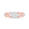 Thumbnail Image 3 of 1/3 CT. T.W. Diamond Butterfly-Sides Vintage-Style Engagement Ring in 10K Rose Gold