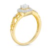 Thumbnail Image 2 of 3/8 CT. T.W. Diamond Cushion Frame Filigree Shank Engagement Ring in 10K Gold
