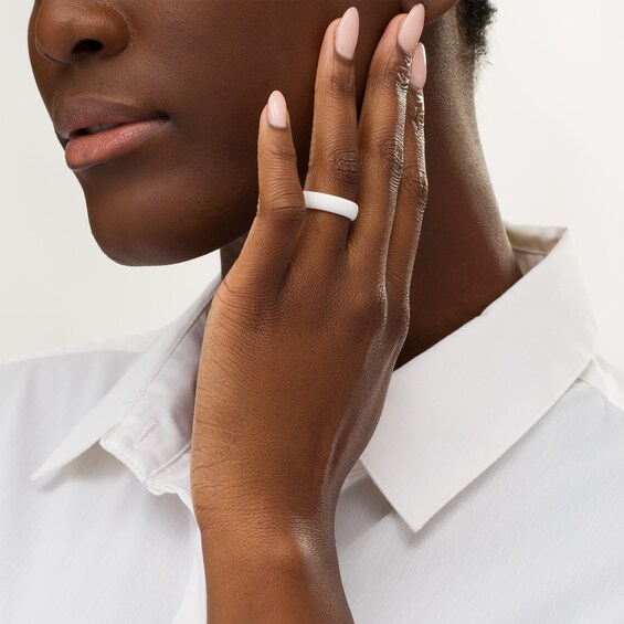 6.0mm Comfort-Fit Wedding Band in White Silicone
