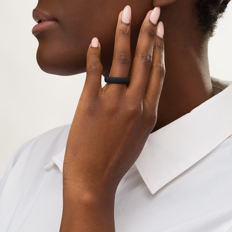 Main Image 2 of 6.0mm Comfort-Fit Wedding Band in Black Silicone