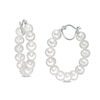 Thumbnail Image 1 of 5.5-6.0mm Freshwater Cultured Pearl Hoop Earrings with a Sterling Silver Back