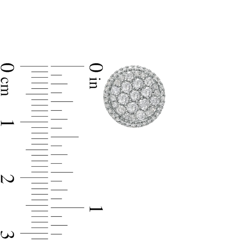 Main Image 3 of 1 CT. T.W. Composite Diamond Frame Two Tier Stud Earrings in 10K Gold