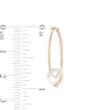 7.5-8.0mm Cultured Freshwater Pearl Hoop Earrings in 10K Gold