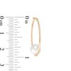 Thumbnail Image 3 of 7.5-8.0mm Freshwater Cultured Pearl Hoop Earrings in 10K Gold