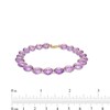 Thumbnail Image 4 of Checkerboard Rose de France Amethyst Graduated Bead Bracelet with a 10K Gold Clasp - 7.25"
