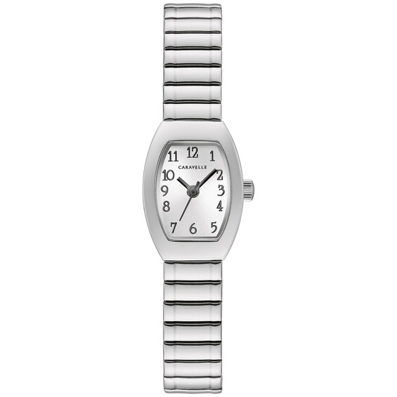 Ladies' Caravelle by Bulova Expansion Watch with Tonneau Silver-Tone Dial (Model: 43L218) Ladies' Caravelle by Bulova Expansion Watch with Tonneau Silver-Tone Dial (Model: 43L218)