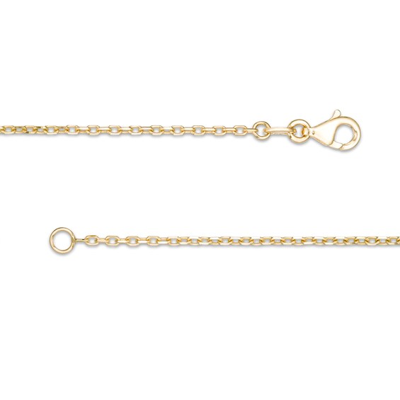 Oval checkerboard London Blue Topaz and Rice Bead Alternating Station Necklace in 14K Gold - 17"