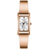 Thumbnail Image 1 of Ladies' Caravelle by Bulova Rose-Tone Bangle Watch with Rectangular Silver-Tone and White Dial (Model: 44L264)