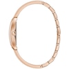 Thumbnail Image 2 of Ladies' Caravelle by Bulova Rose-Tone Bangle Watch with Rectangular Silver-Tone and White Dial (Model: 44L264)