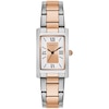 Thumbnail Image 0 of Ladies' Caravelle by Bulova Two-Tone Watch with Rectangular Rose-Tone and White Dial (Model: 45L187)