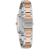 Thumbnail Image 2 of Ladies' Caravelle by Bulova Two-Tone Watch with Rectangular Rose-Tone and White Dial (Model: 45L187)