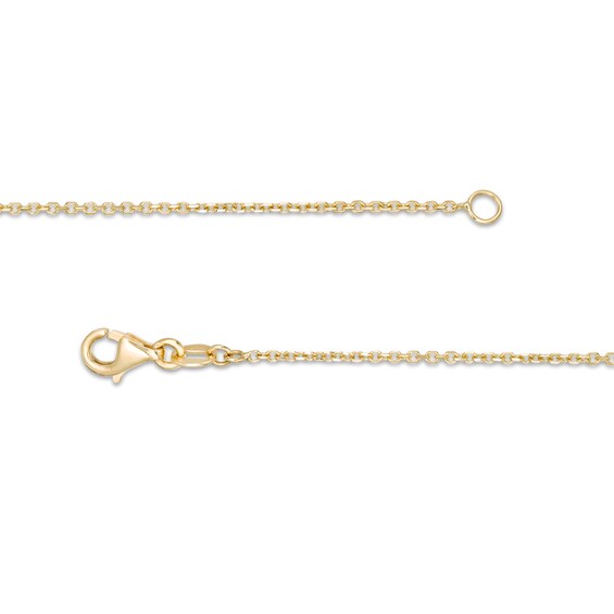 6.0mm Checkerboard London Blue Topaz and Bead Teardrop "Y" Necklace in 14K Gold - 17"