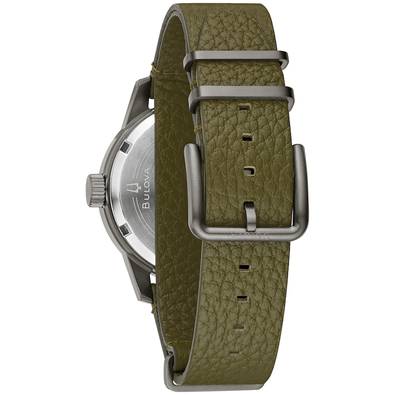 Main Image 3 of Men's Bulova Hack Grey IP Automatic Strap Watch with Black Dial (Model: 98A255)