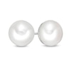 Thumbnail Image 1 of 11.0-12.0mm Button Freshwater Cultured Pearl Stud Earrings in Sterling Silver